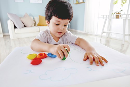 Hape dreieckige Wachsmalstifte - Easy-grip - 6 Stück - Mehrfarbig-2