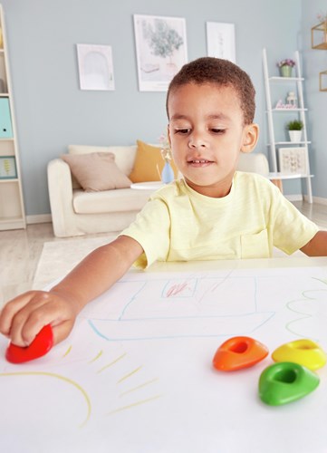 Hape dreieckige Wachsmalstifte - Easy-grip - 6 Stück - Mehrfarbig-3