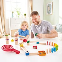 Hape circuit de billes domino bloc set - jouet éducatif pour enfants-2