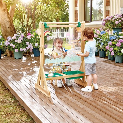 Hape chevalet extérieur - chevalet d'art en bois pour enfants
