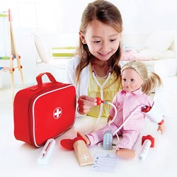 Hape Arztkoffer Spielset für Kinder - Rollenspiel Holzspielzeug