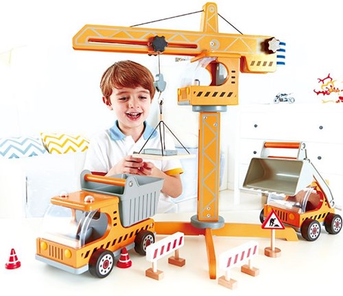 Hape Holz Baukran Spielzeug - Crane Lift für Kinder-3