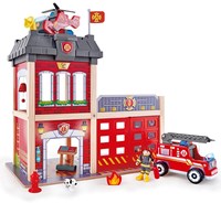 Hape Feuerwehr Spielzeugstation mit Zubehör und Licht-2