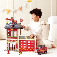 Hape Feuerwehr Spielzeugstation mit Zubehör und Licht-3