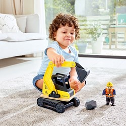 Hape jouet pelleteuse Dig 'n Dump - véhicule de chantier jaune