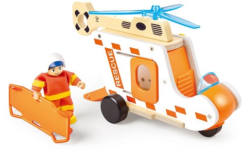 Hape set hélicoptère de secours jouet - aventure hélicoptère jouet