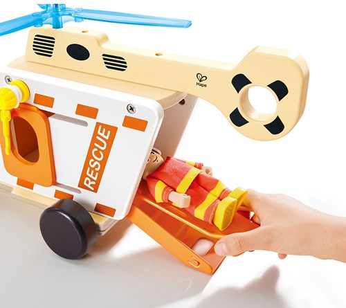 Hape set hélicoptère de secours jouet - aventure hélicoptère jouet-3