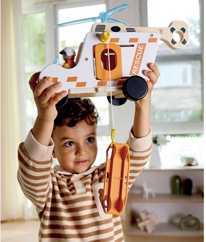 Hape set hélicoptère de secours jouet - aventure hélicoptère jouet-2