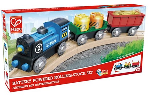Hape batteriebetriebener Zug - Spielzeug-Güterzug mit bewegender Ladung-3