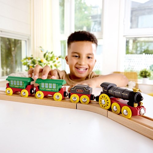 Hape jouet Train à vapeur rétro avec lumières et sons-2