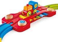 Hape circuit train bois xylophone arc-en-ciel - jouet sensoriel-3