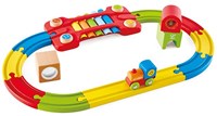 Hape circuit train bois xylophone arc-en-ciel - jouet sensoriel-2
