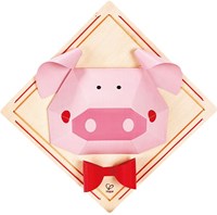 Hape Maske Spielzeug Schweinchen rosa Holz Verkleidungsset Kinder-2