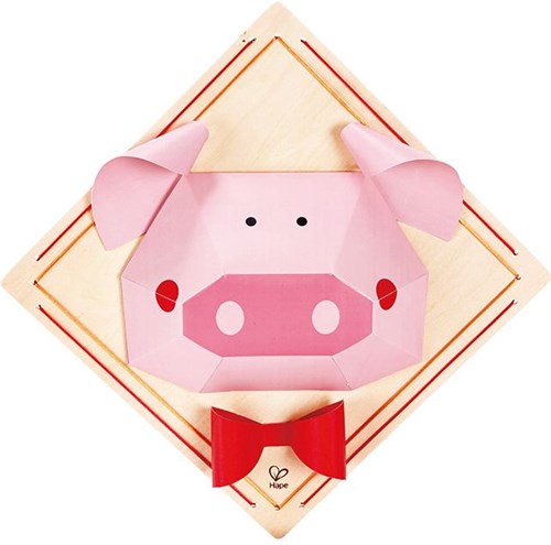 Hape Maske Spielzeug Schweinchen rosa Holz Verkleidungsset Kinder-2