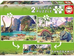 Educa Puzzle Dino World 2x100 Teile Karton Spielzeug