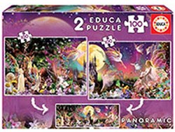 Educa Puzzle Fantasie 2 x 100 Teile Karton Mehrfarbig