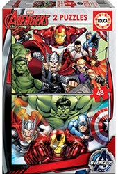 Educa Marvel Avengers Puzzle 2 x 48 Teile aus Karton