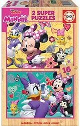 Educa Holzpuzzle Minnie Mouse 2x16 Teile Disney Spielzeug