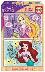 Educa Holzpuzzle Disney Princess 2x25 Teile Rapunzel Spielzeug