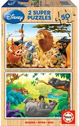 Educa Holzpuzzle Tierfreunde - 2x50 Teile - Lernspielzeug für Kinder