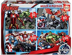 Educa Marvel Avengers Puzzle-Set - 4-in-1 Kinderpuzzle 50-150 Teile
