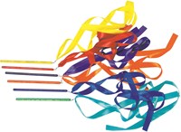 Spordas jouet rubans arc-en-ciel - set de 6 baguettes colorées
