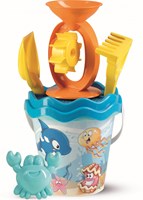 Androni Giocattoli Strandspielzeug Eimerset mit Wasserrad Happy Fish 17cm