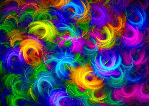 Enjoy Puzzle Abstract Neon Feathers (1000)