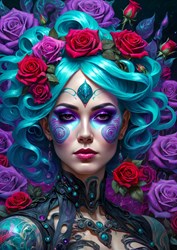 Enjoy Puzzle Gothic Flowers Portrait (1000)