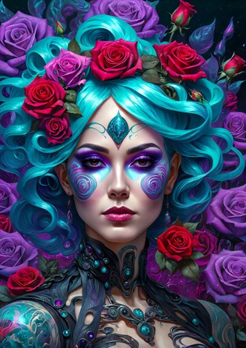Enjoy Puzzle Gothic Flowers Portrait (1000)
