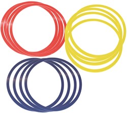 Megaform Flat Hoops Set - 12 Stück flache Spielreifen für Sport und Spiel