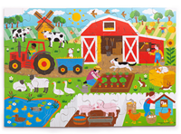 BigJigs puzzle ferme sol animaux 48 pièces jouet éducatif-3