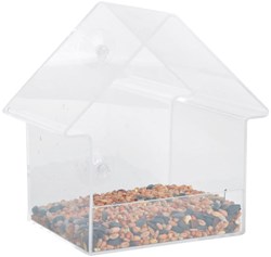 Esschert Design Vogel-Futterhaus Fenster transparent Acryl 15cm