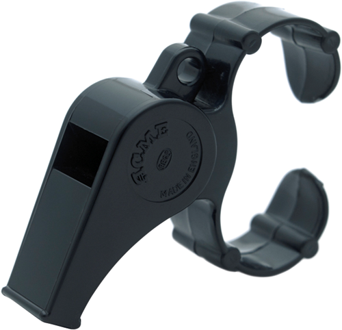 Acme Pfeife Thunderer schwarz Kunststoff mit Fingergriff - Spielzeug Pfeife
