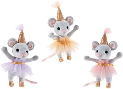 Heunec Party-Mäuschen Kuscheltier 18cm - niedliche Mäuse