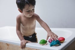 PlanToys Holzspielzeug Badeset Meeresleben