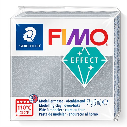 Fimo Modelliermasse metallic silber 57g - kreative Ofenknete Effekt