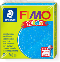 Fimo Modelliermasse Glitter Blau 42g für Kinder und Basteln