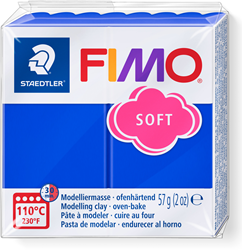 Fimo pâte à modeler soft bleu brillant 57g cuisson créative