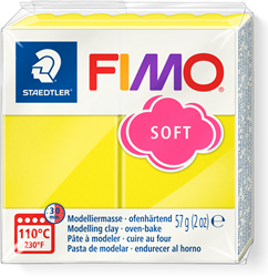 Fimo pâte à modeler Soft 57g jaune citron cuisson au four créatif