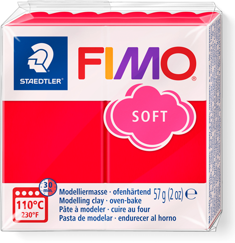 Fimo pâte à modeler Soft 57g Rouge Indien pâte à cuire au four
