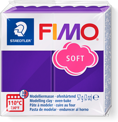 Fimo Modelliermasse soft pflaume 57g - Polymer Ton für kreatives Basteln