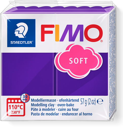 Fimo Modelliermasse soft pflaume 57g - Polymer Ton für kreatives Basteln