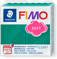 Fimo Soft Modelliermasse smaragdgrün 57g - Polymer Clay kreativ