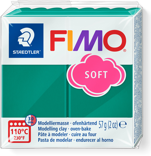 Fimo Soft Modelliermasse smaragdgrün 57g - Polymer Clay kreativ