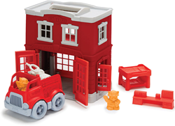 Green Toys caserne de pompiers jouet avec camion et figurines