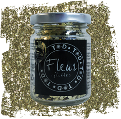 Fleur paillettes or 90g octagon loisirs créatifs époxy