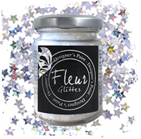 Fleur Glitzer Sterne Weiß Regenbogen 90g Epoxy Bastelmaterial
