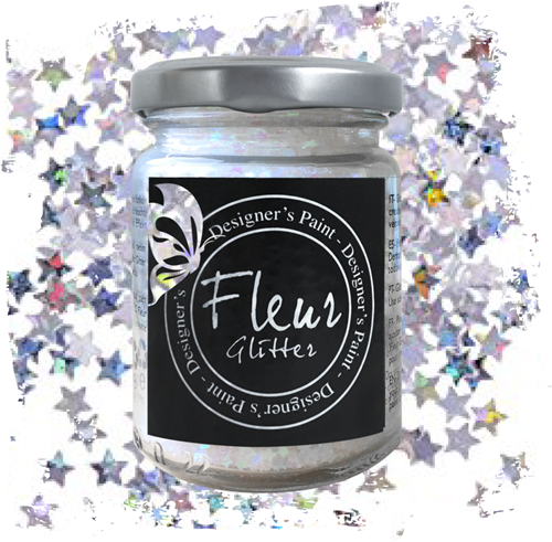 Fleur Glitzer Sterne Weiß Regenbogen 90g Epoxy Bastelmaterial