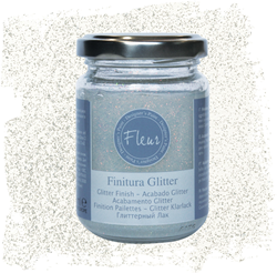 Fleur Glitzerlack Silber 130 ml - Wasserbasierte Lackfarbe für Bastelprojekte